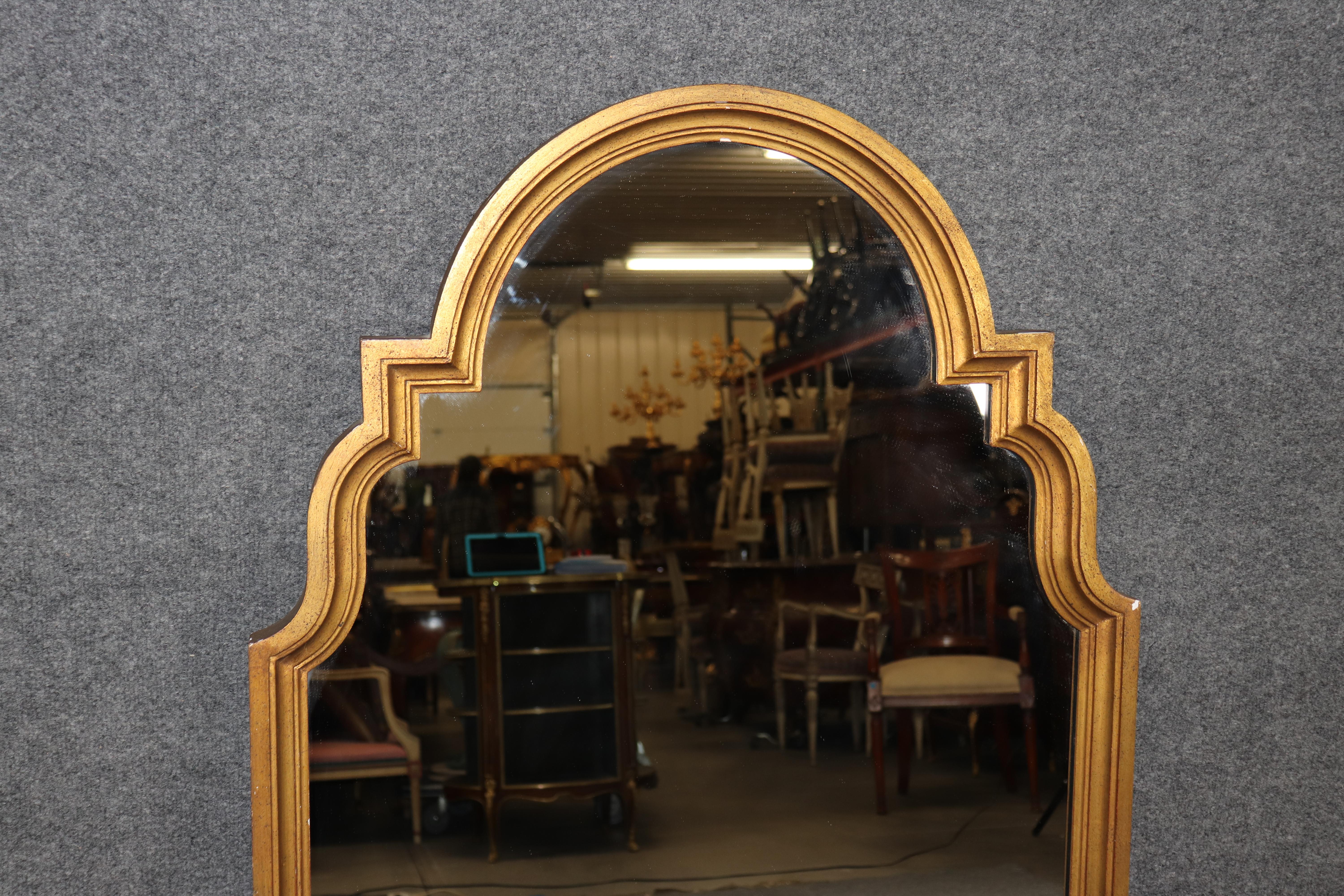 Hollywood Regency Style Gold Gilt Carved Wall Mirror By Friedman Brothers For Sale 2