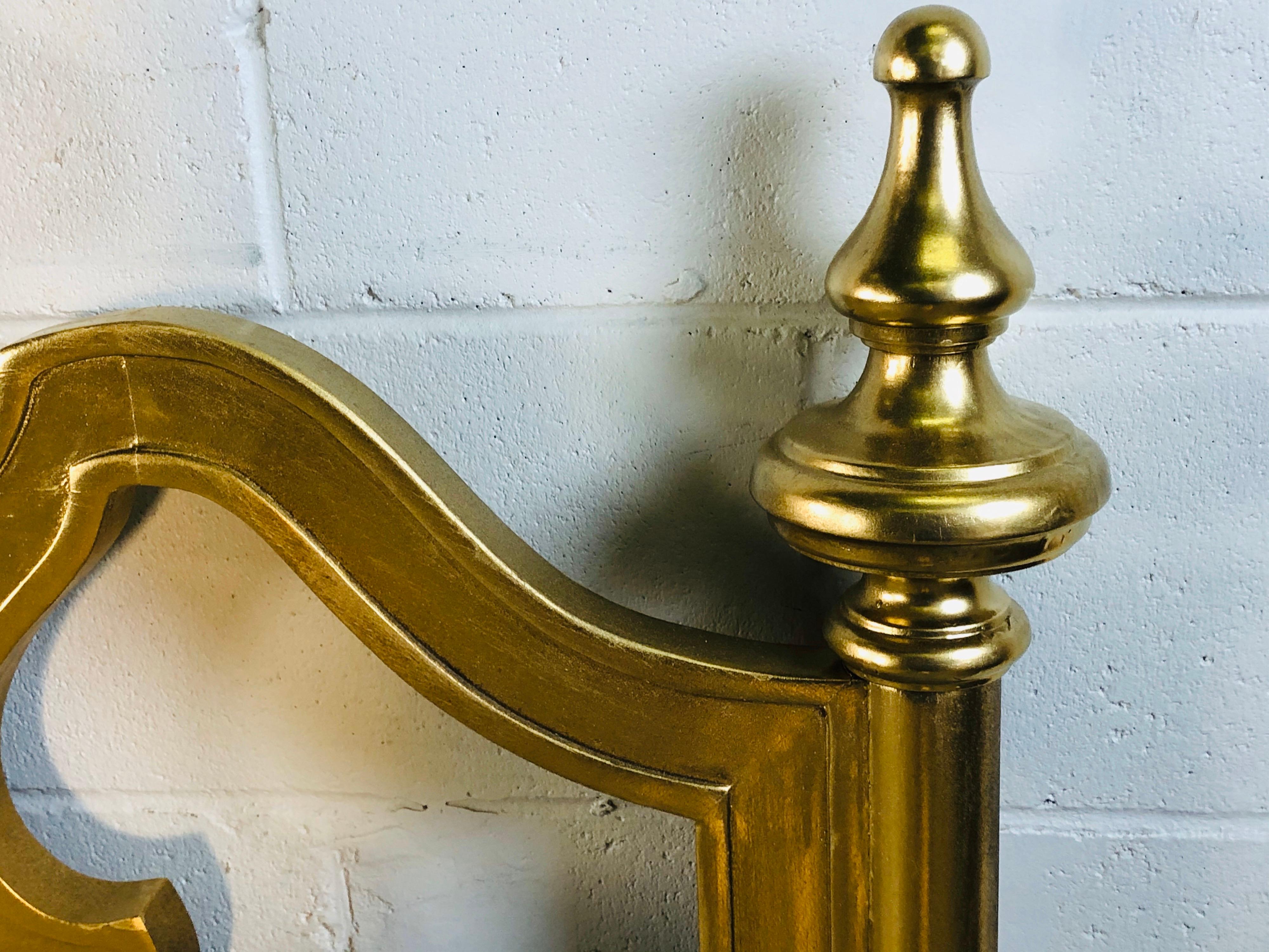 Hollywood Regency Style Gold King Size Headboard In Good Condition For Sale In Amherst, NH