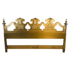 Vintage Hollywood Regency Style Gold King Size Headboard