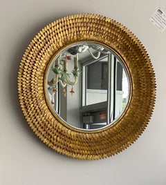 Hollywood Regency Style Gold Patinated Wall Mirror