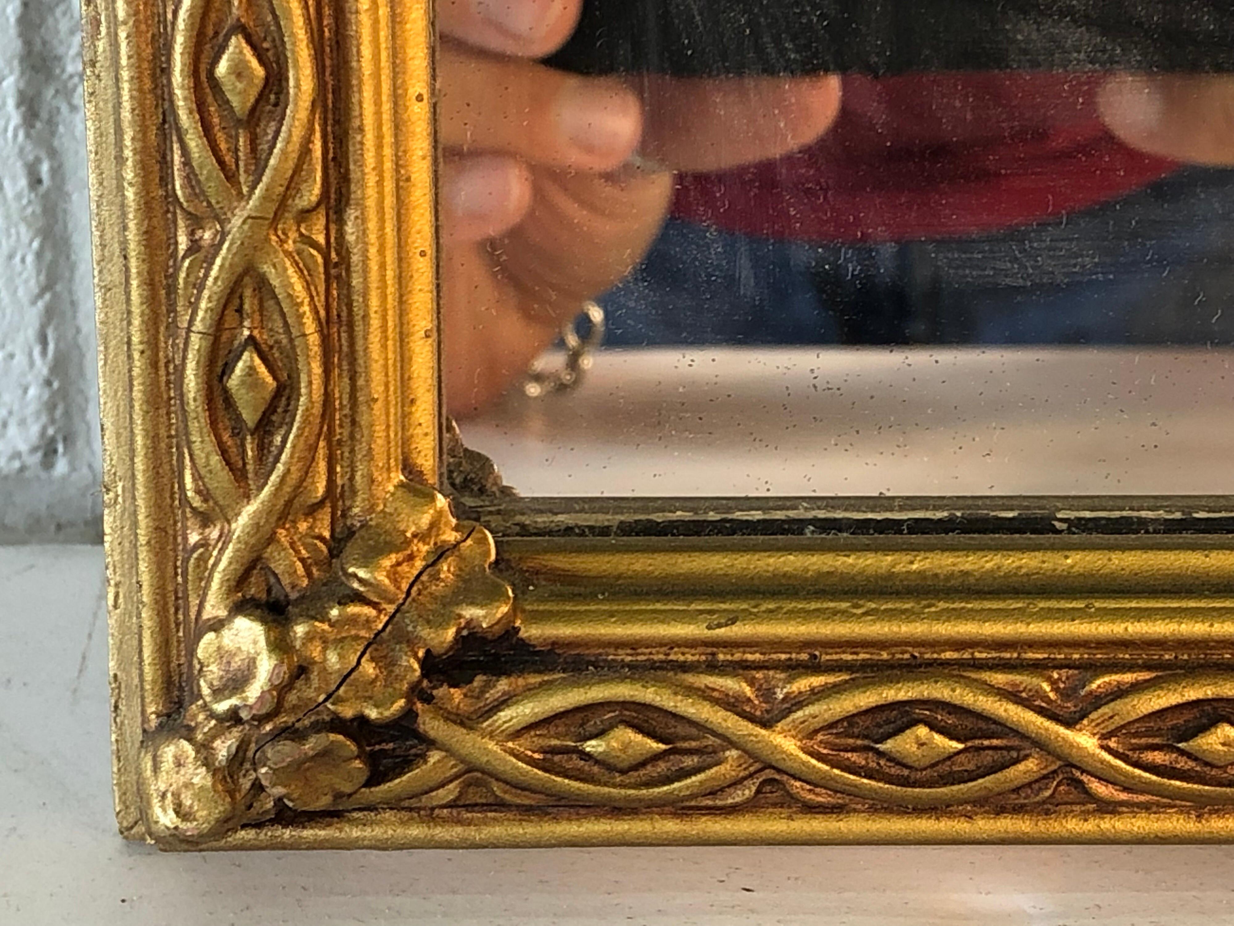 Hollywood Regency Style Gold Wood Framed Wall Mirror 1