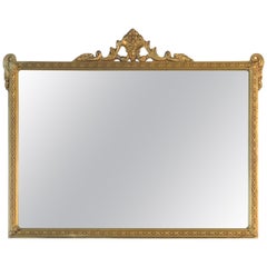 Hollywood Regency Style Gold Wood Framed Wall Mirror