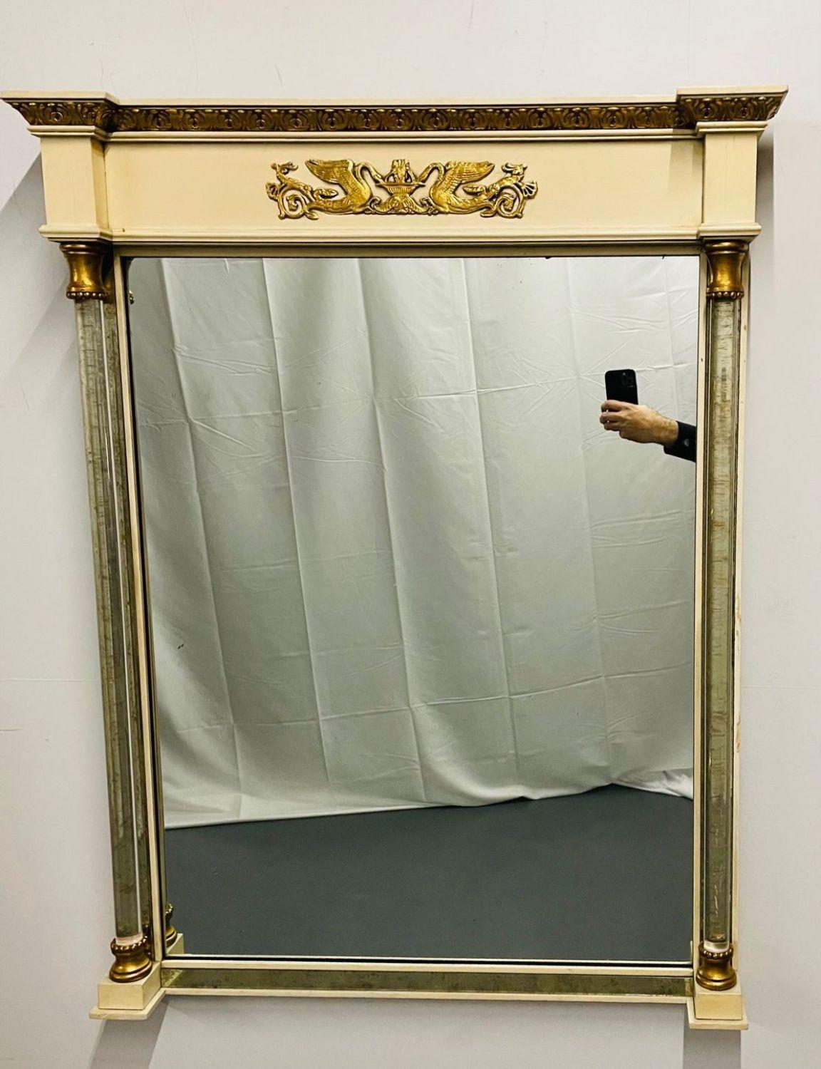 Hollywood Regency Style Grosfeld House Wall / Console / Pier Mirror, Bronze In Good Condition For Sale In Stamford, CT