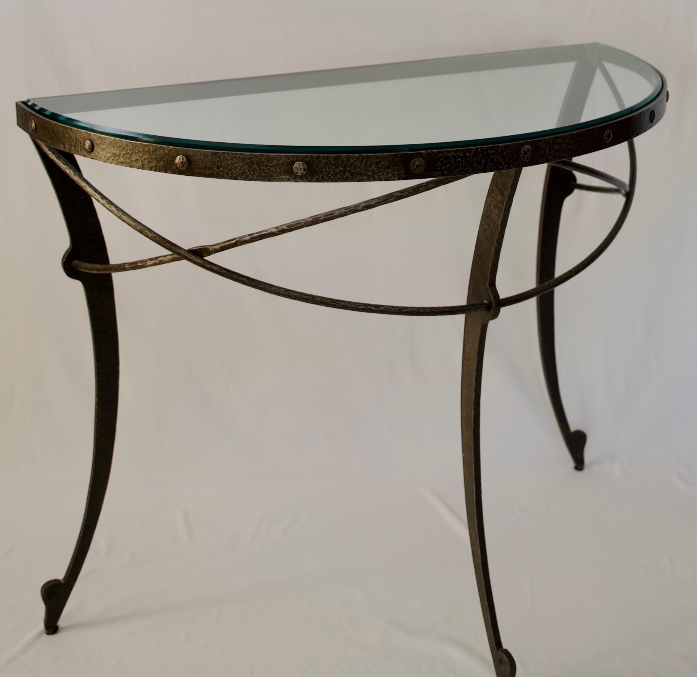 wrought iron half moon table