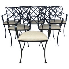 Hollywood Regency Style Iron Chairs  Set of 6
