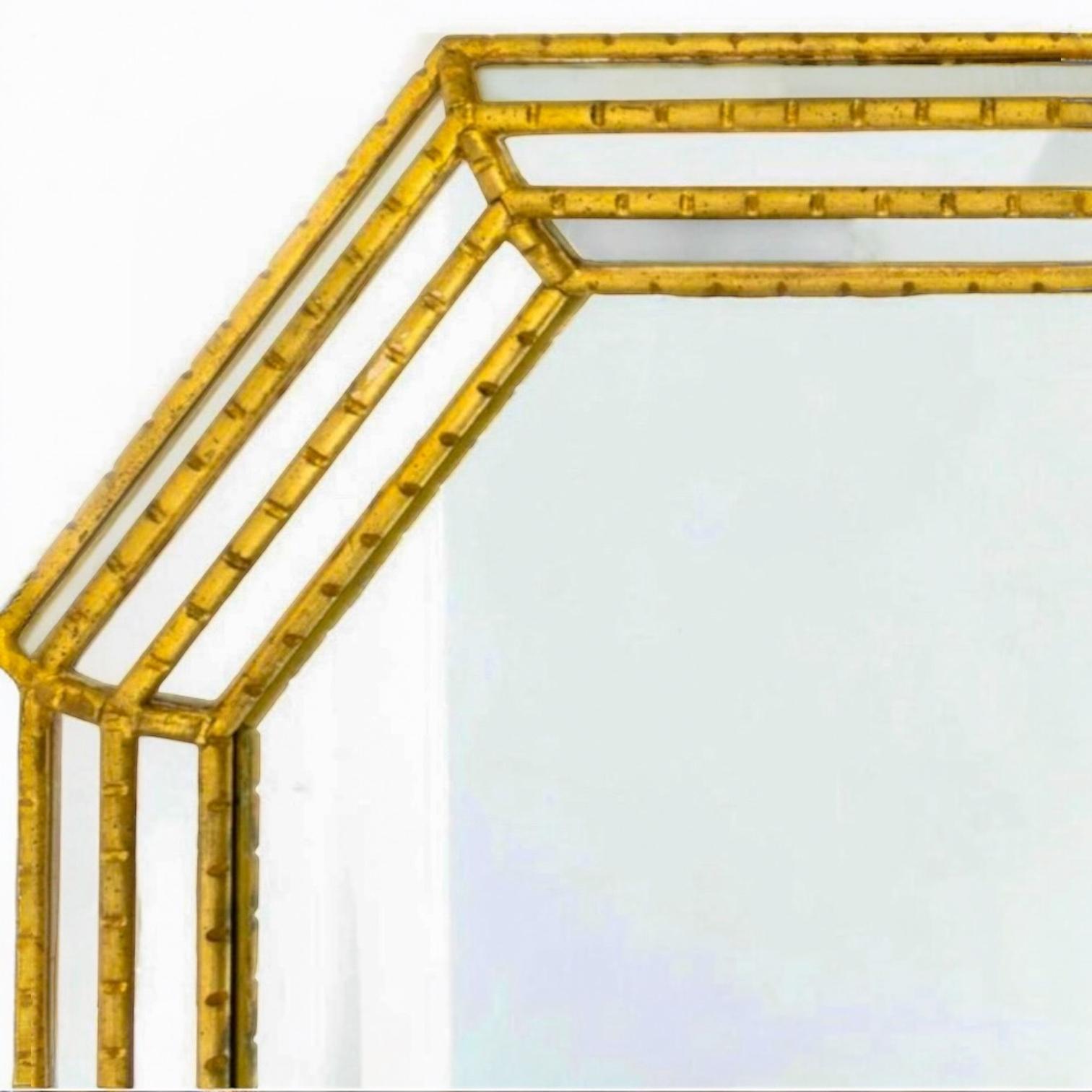 20th Century Hollywood Regency Style Italian Giltwood Wall Mirror By LaBarge