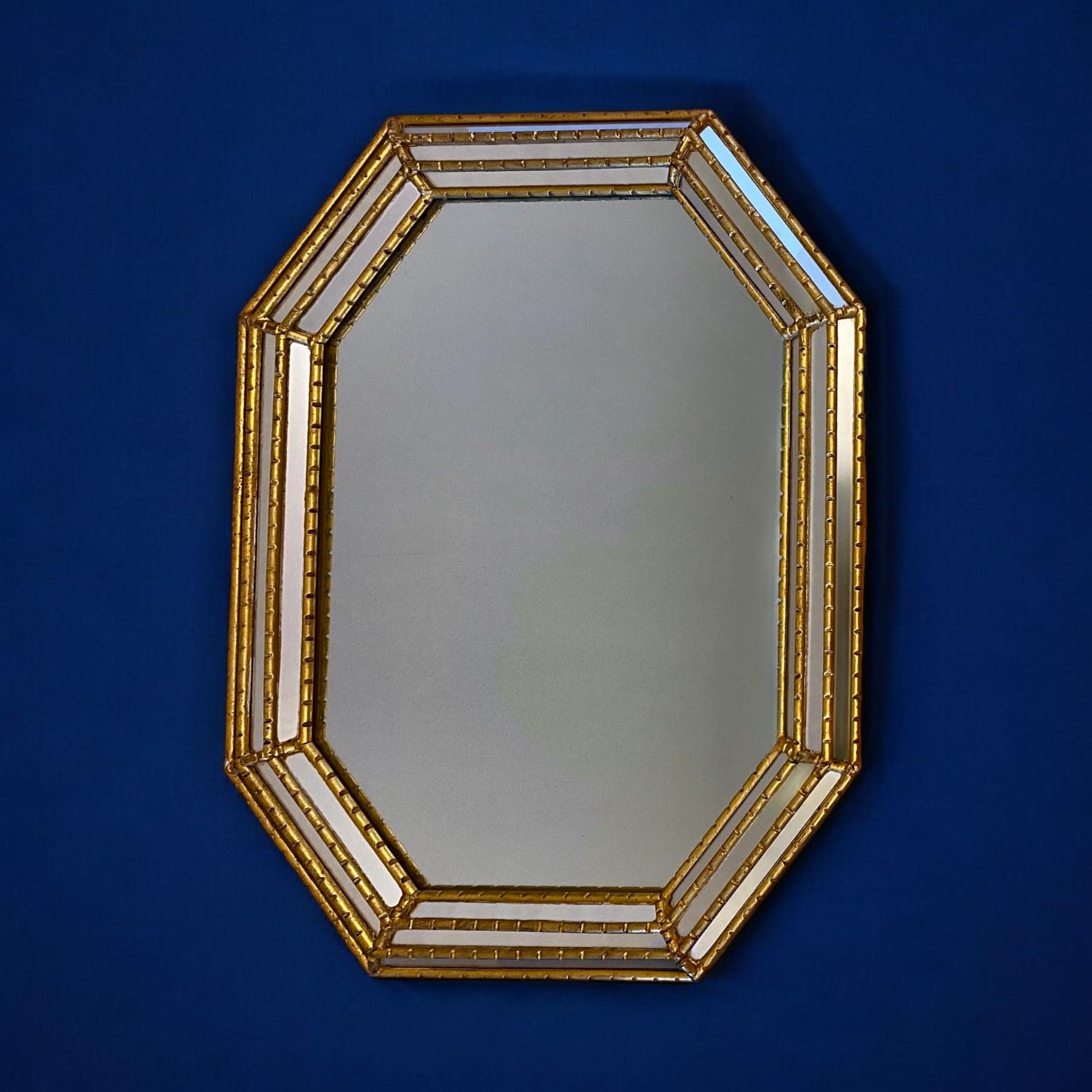 Hollywood Regency Style Italian Giltwood Wall Mirror By LaBarge 1