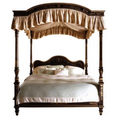 Hollywood Regency Style Julia Gray Poster Bett:: King Sized Vier Pfosten