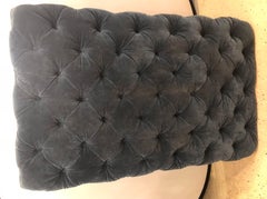 Hollywood Regency Style Large Velvet Tufted Ottoman or Coffee Table