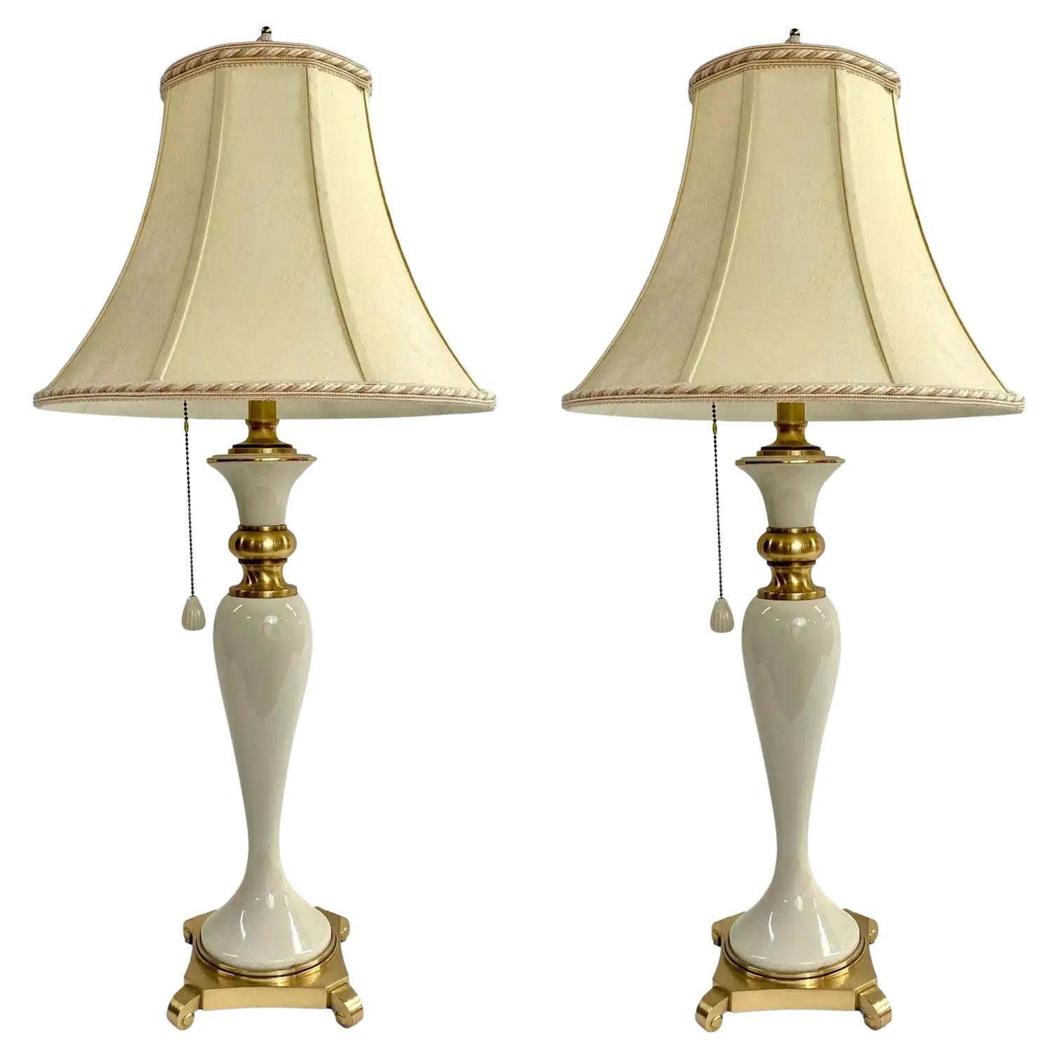 Hollywood Regency Style Lenox White Porcelain and Brass Table Lamp, a Pair  For Sale at 1stDibs | lenox lamps for sale, lenox table lamps, lenox lamps  by quoizel