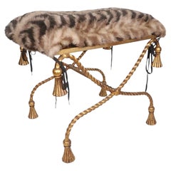 Hollywood Regency Style Li Puma Gilt Bench Firenza c. 1950's Hollywood Regency Style Li Puma Gilt Bench Firenza c. 1950's