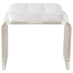 Hollywood Regency Style Lucite Waterfall Vanity Bench Stool