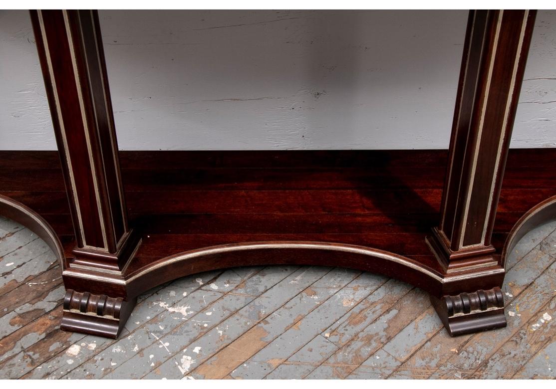 Hollywood Regency Style Mahogany Console Table For Sale 4