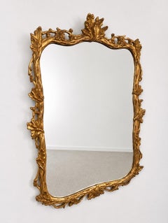 Hollywood Regency Style Maitland Smith Gilt Oak Leaves Rectangular Wall Mirror