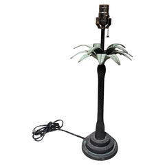 Lampe de table « Palm Tree » de Maitland Smith, style Hollywood Regency, imitation bronze, années 1980