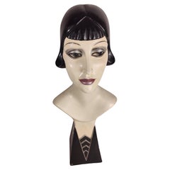 Hollywood Regency Siegel of Paris Style Mannequin Head of a Art Deco Woman 