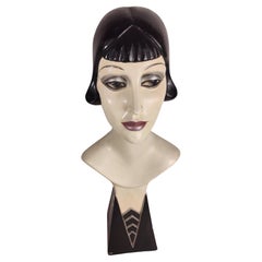 Hollywood Regency Siegel of Paris Style Mannequin Head of a Art Deco Woman