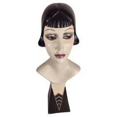 Retro Hollywood Regency Siegel of Paris Style Mannequin Head of a Art Deco Woman 