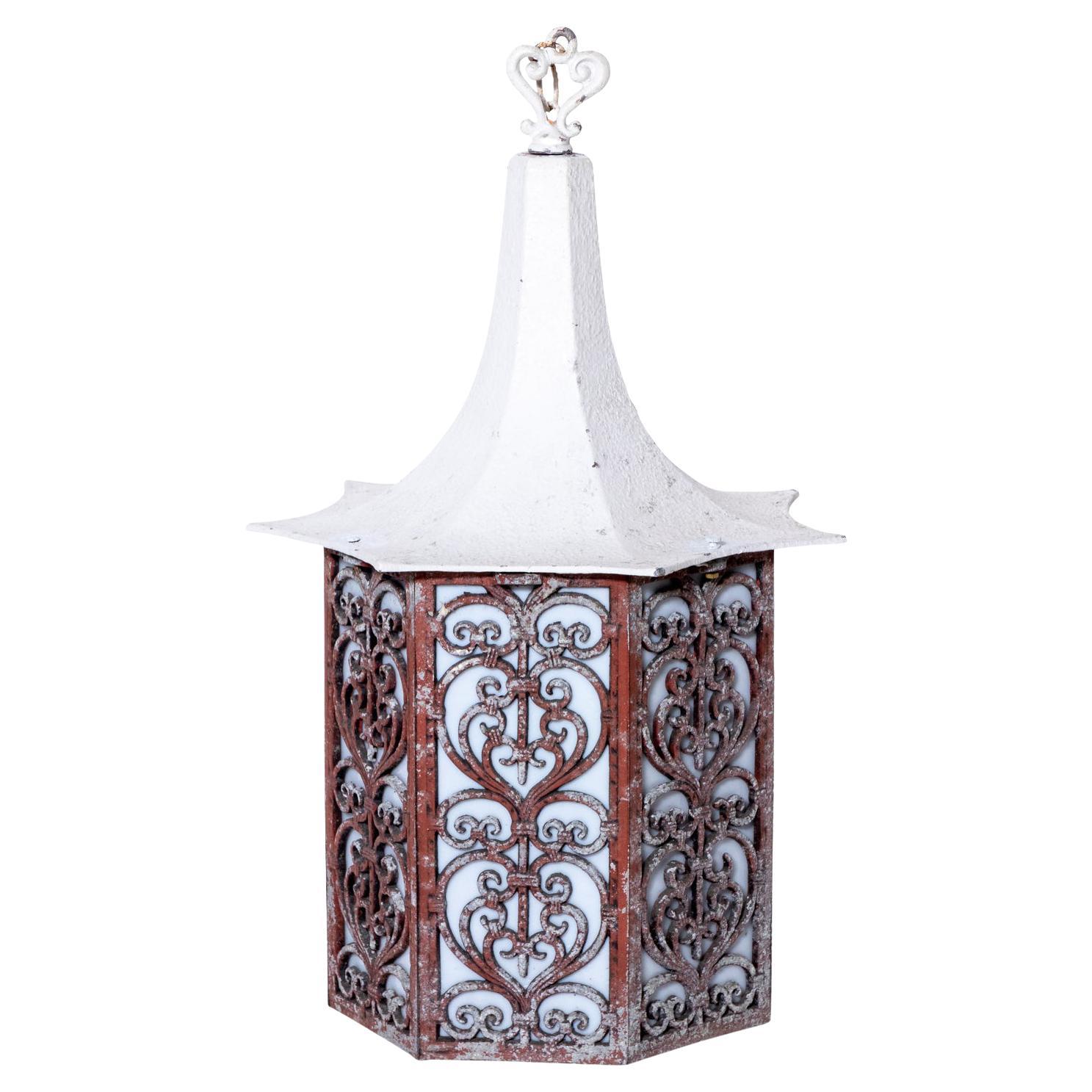 Hollywood Regency Style Metal Octagonal Lantern For Sale