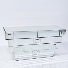 Hollywood Regency-style Mirrored Chest, Italy Late 20th Century