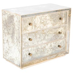 Hollywood Regency Style Mirrored Chest of Drawers