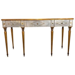 Hollywood Regency Style Mirrored Desk / Vanity Églomisé Decoration by Heritage