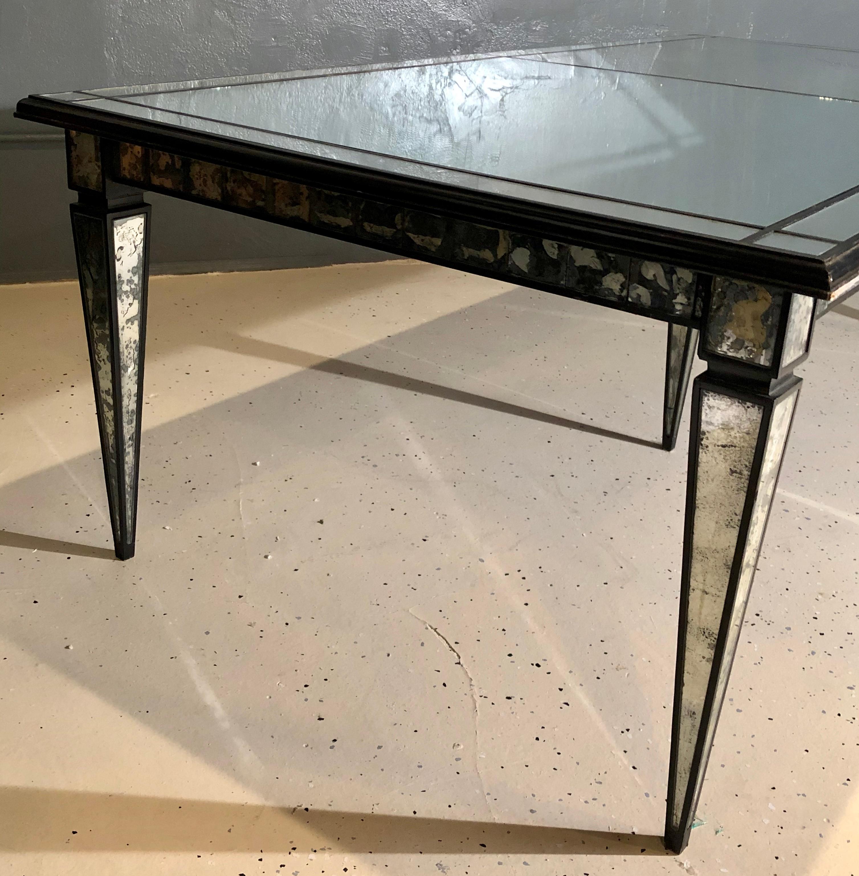 Hollywood Regency Style Mirrored Dining Room Center Table 3