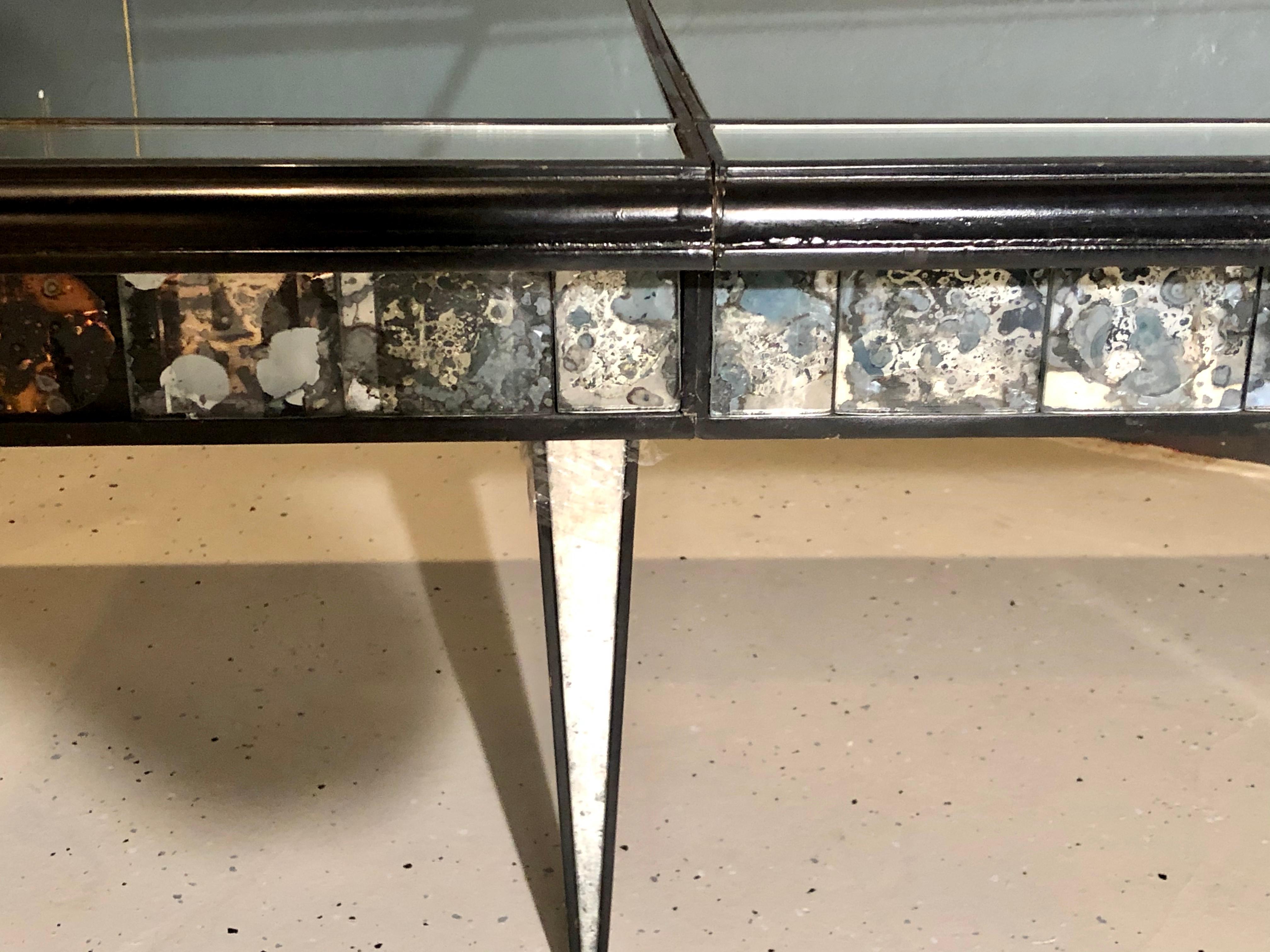 Hollywood Regency Style Mirrored Dining Room Center Table 7