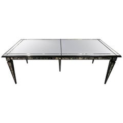 Hollywood Regency Style Mirrored Dining Room Center Table