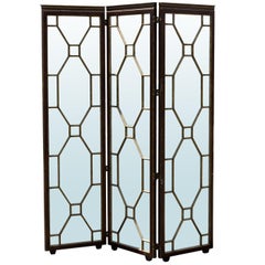 Hollywood Regency Style Mirrored Screen
