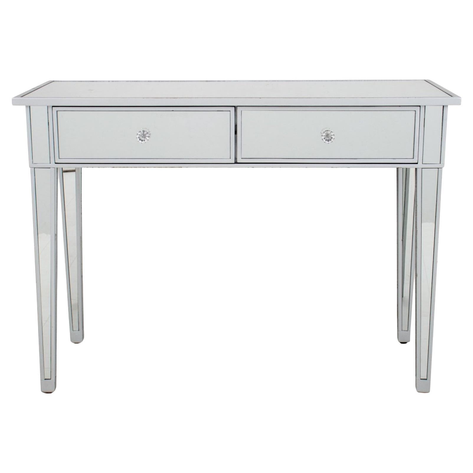Hollywood Regency Style Mirrored Vanity Table For Sale