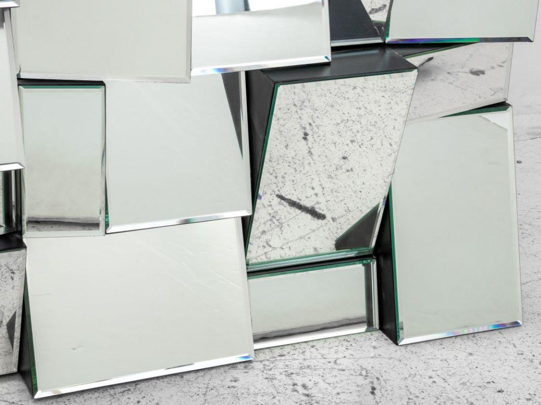 Glass Hollywood Regency Style Multi Facet Mirror