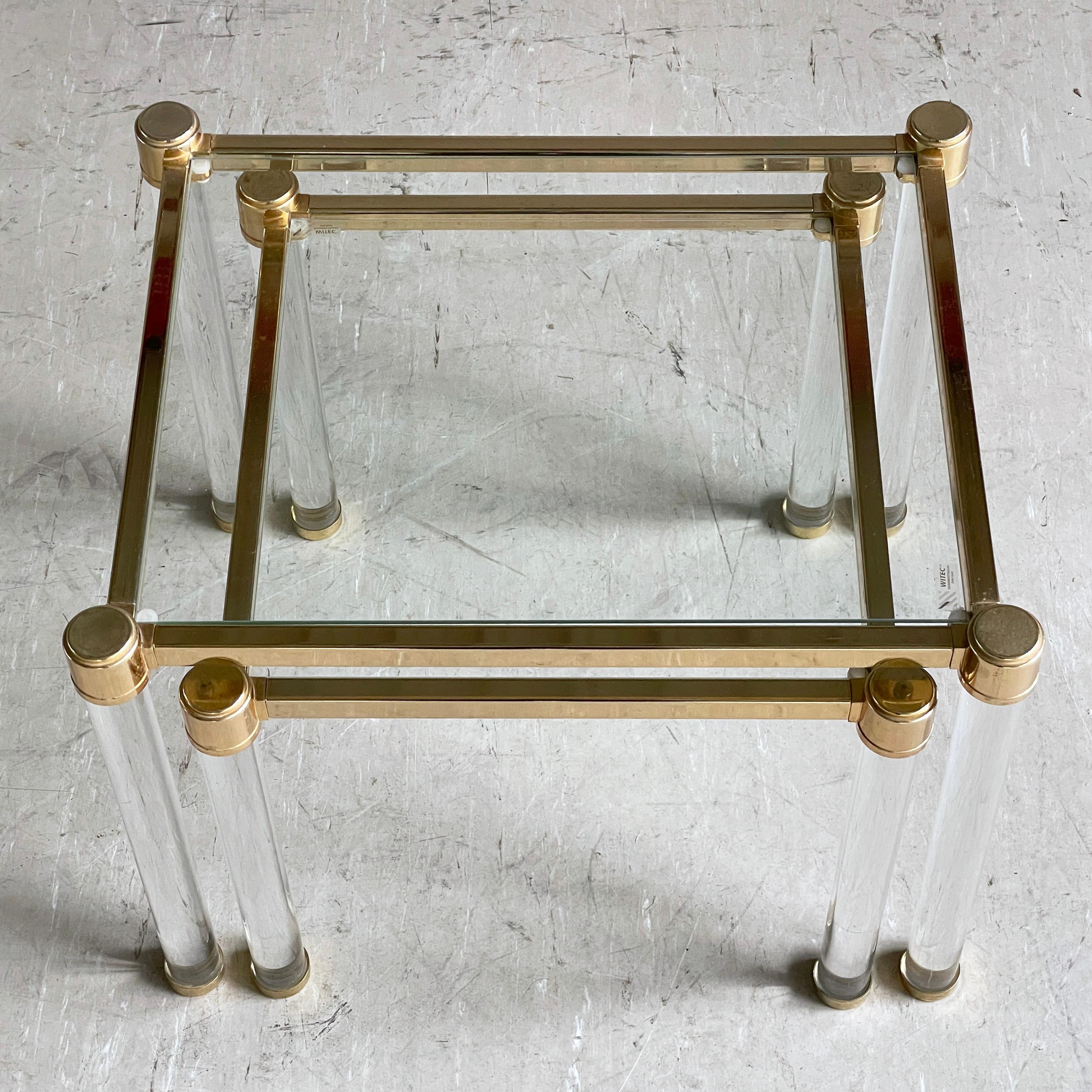 Metal Hollywood Regency style Nesting Tables For Sale