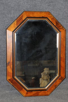 Hollywood Regency Style Octagonal Burled and Beveled Glass Mirror