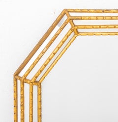 Hollywood Regency Style Octagonal Giltwood Mirror