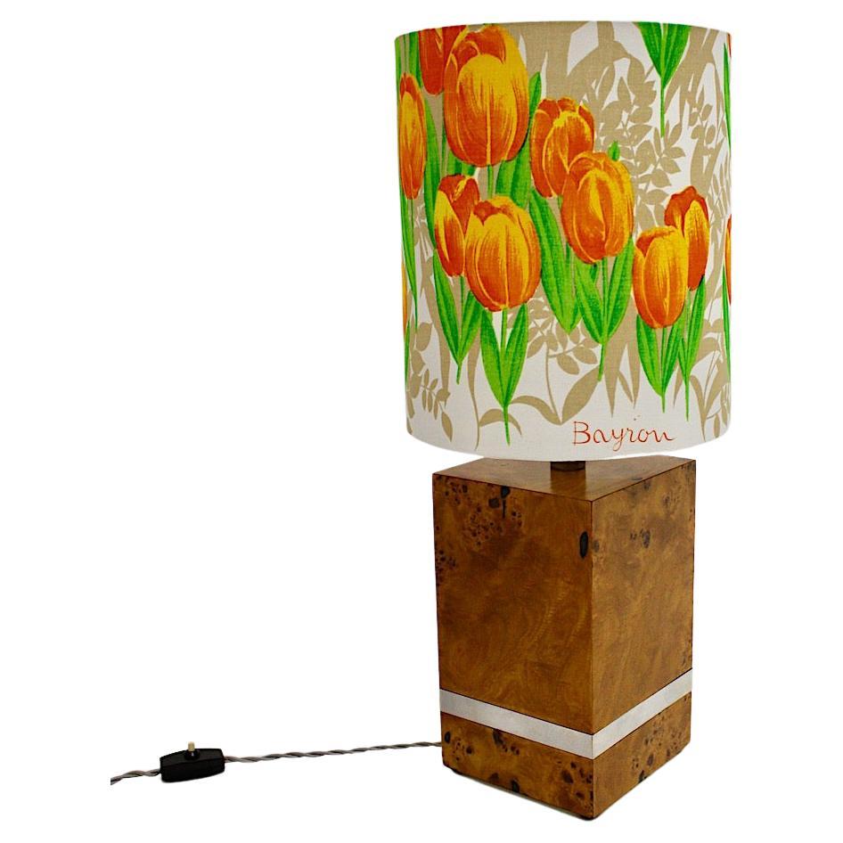 Hollywood Regency Style Orange Green Poplar Table Lamp Tommaso Barbi 1970s Italy For Sale