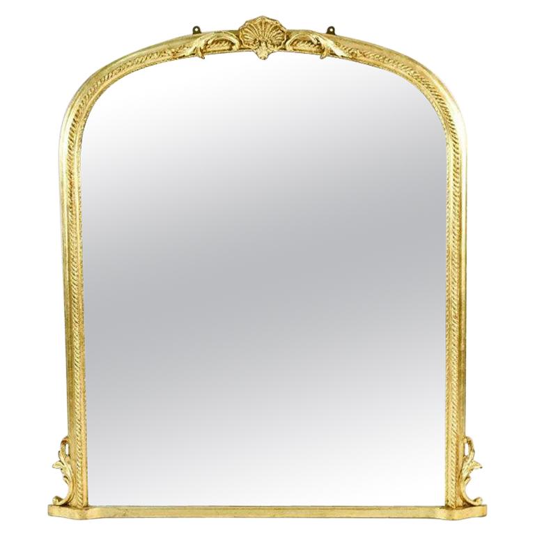 Hollywood Regency Style Oval Top Gilt Frame Mirror