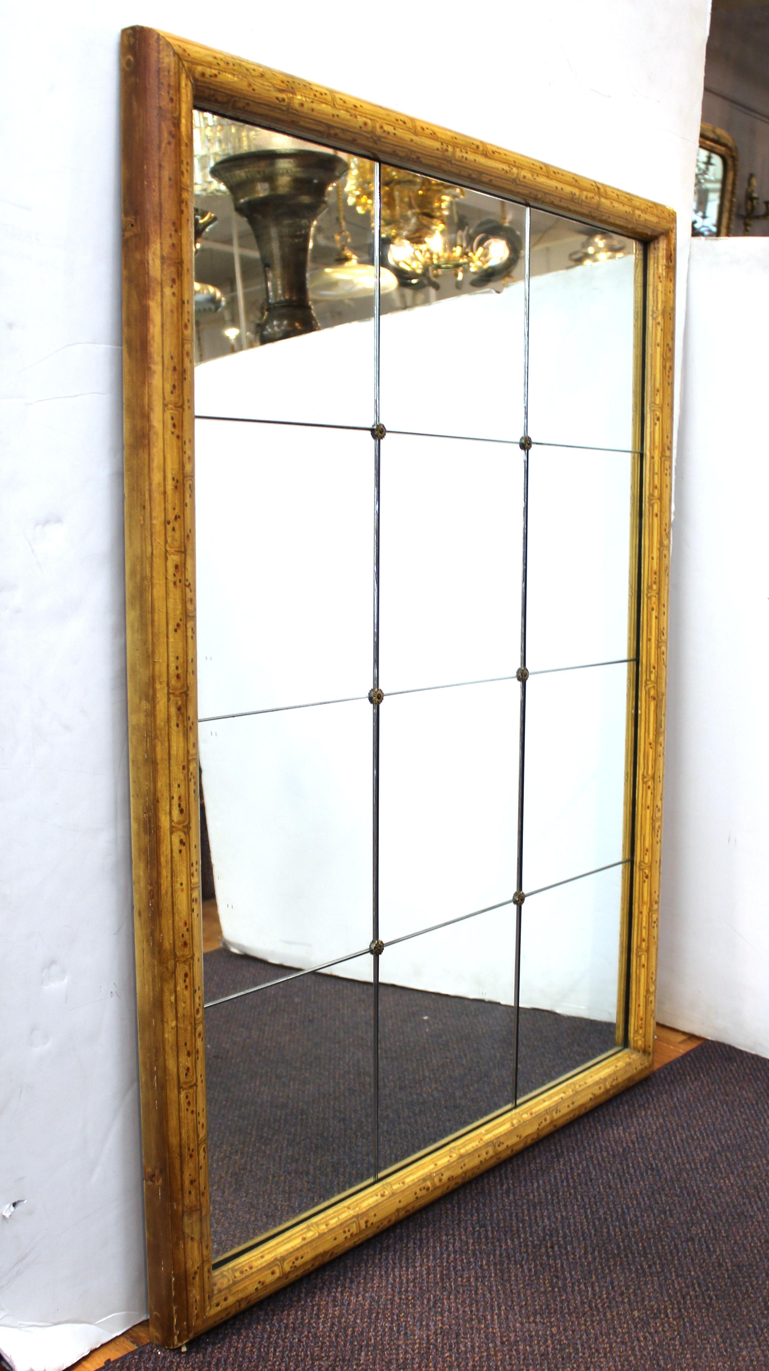 American Hollywood Regency Style Painted Faux Bamboo Mirror