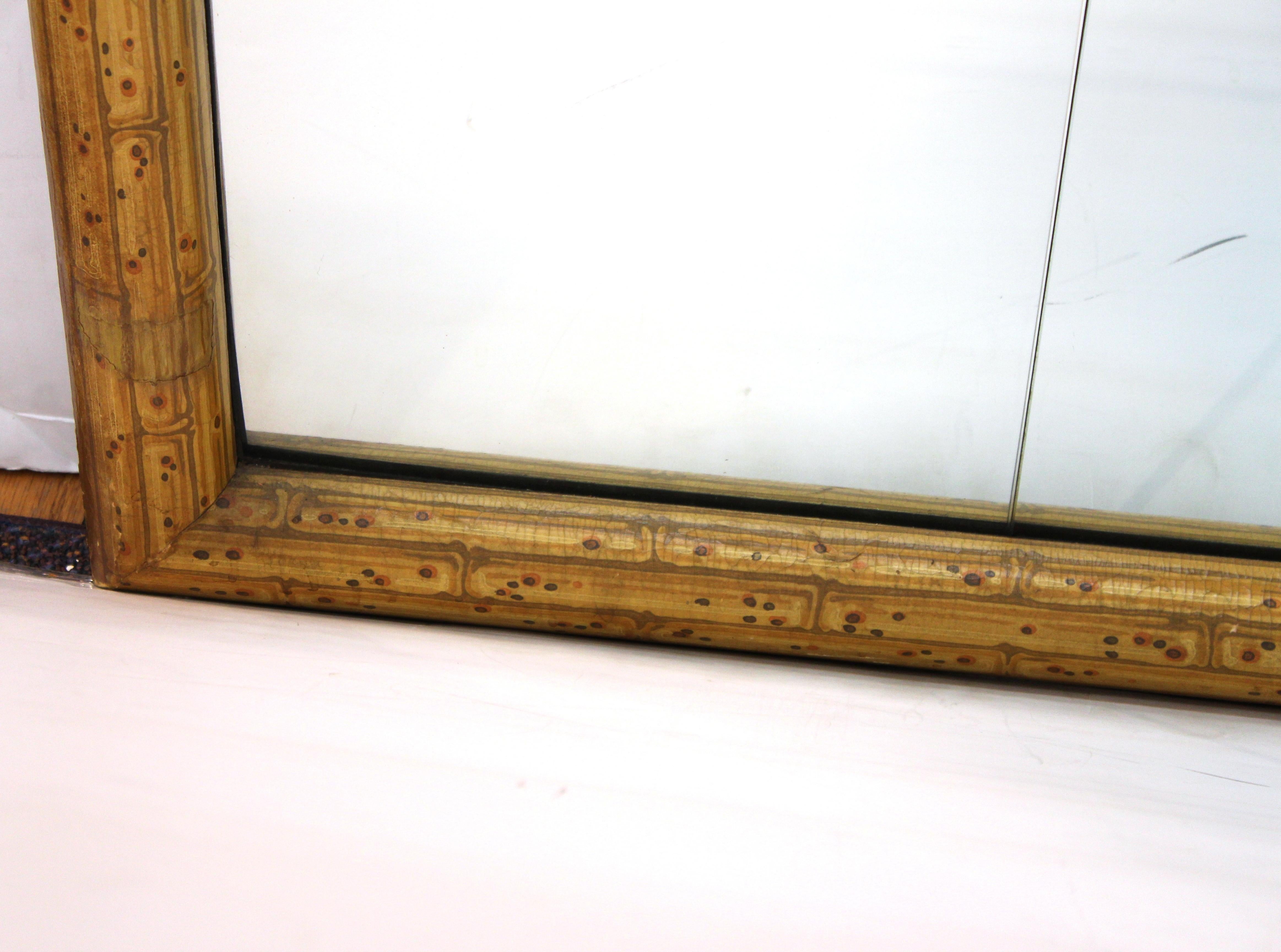 20th Century Hollywood Regency Style Painted Faux Bamboo Mirror
