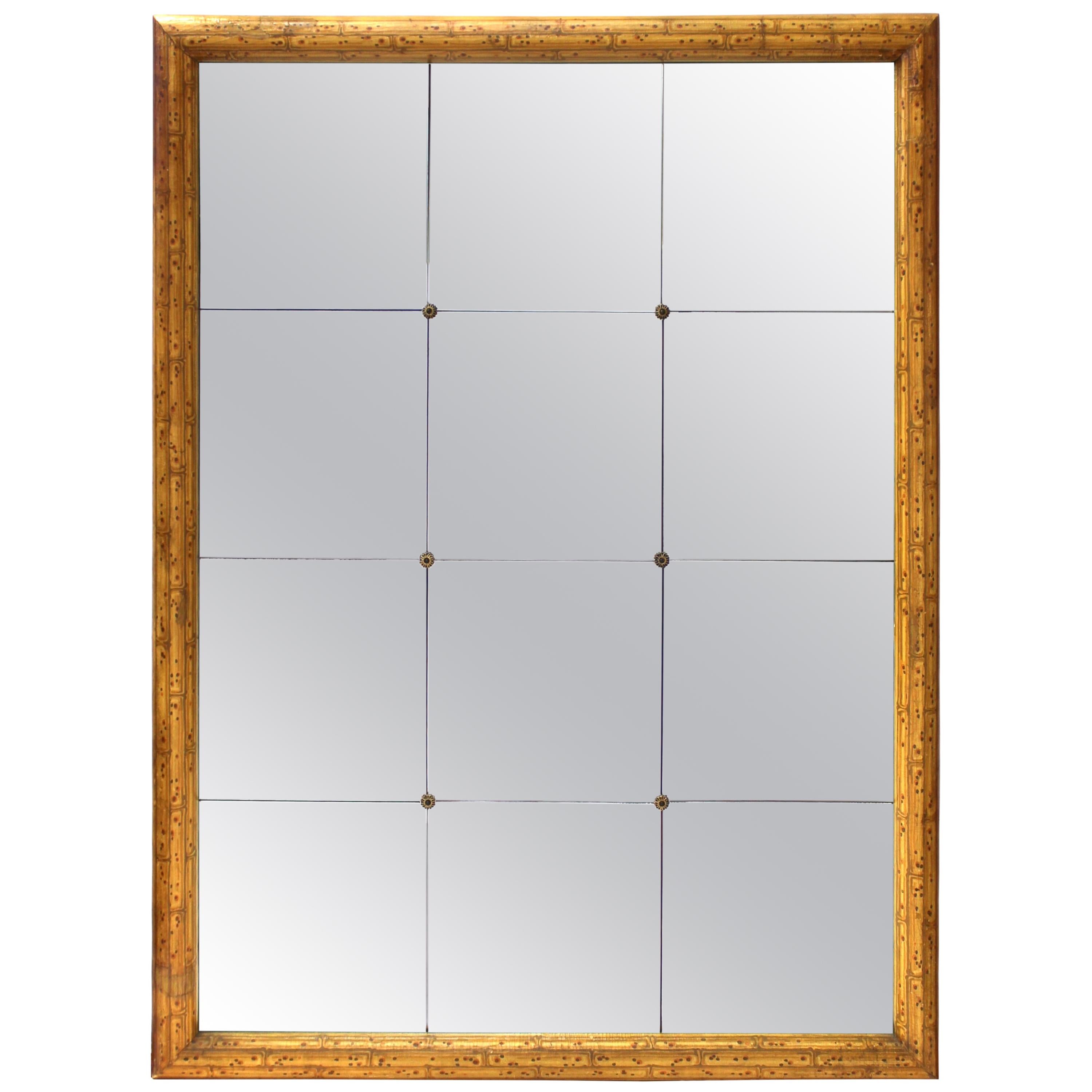 Hollywood Regency Style Painted Faux Bamboo Mirror