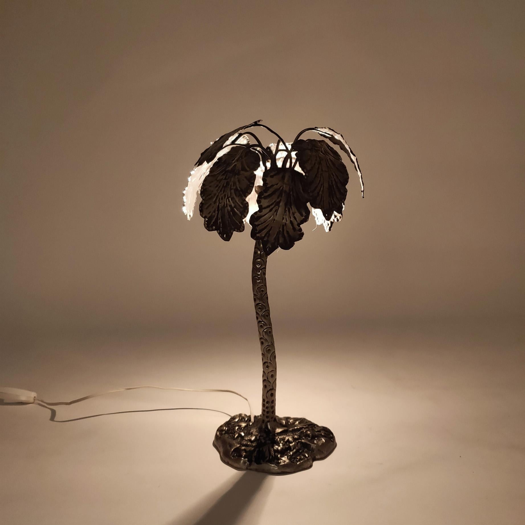 Hollywood Regency style palm-shaped table lamp by Maison Jansen, France, 1950s For Sale 1