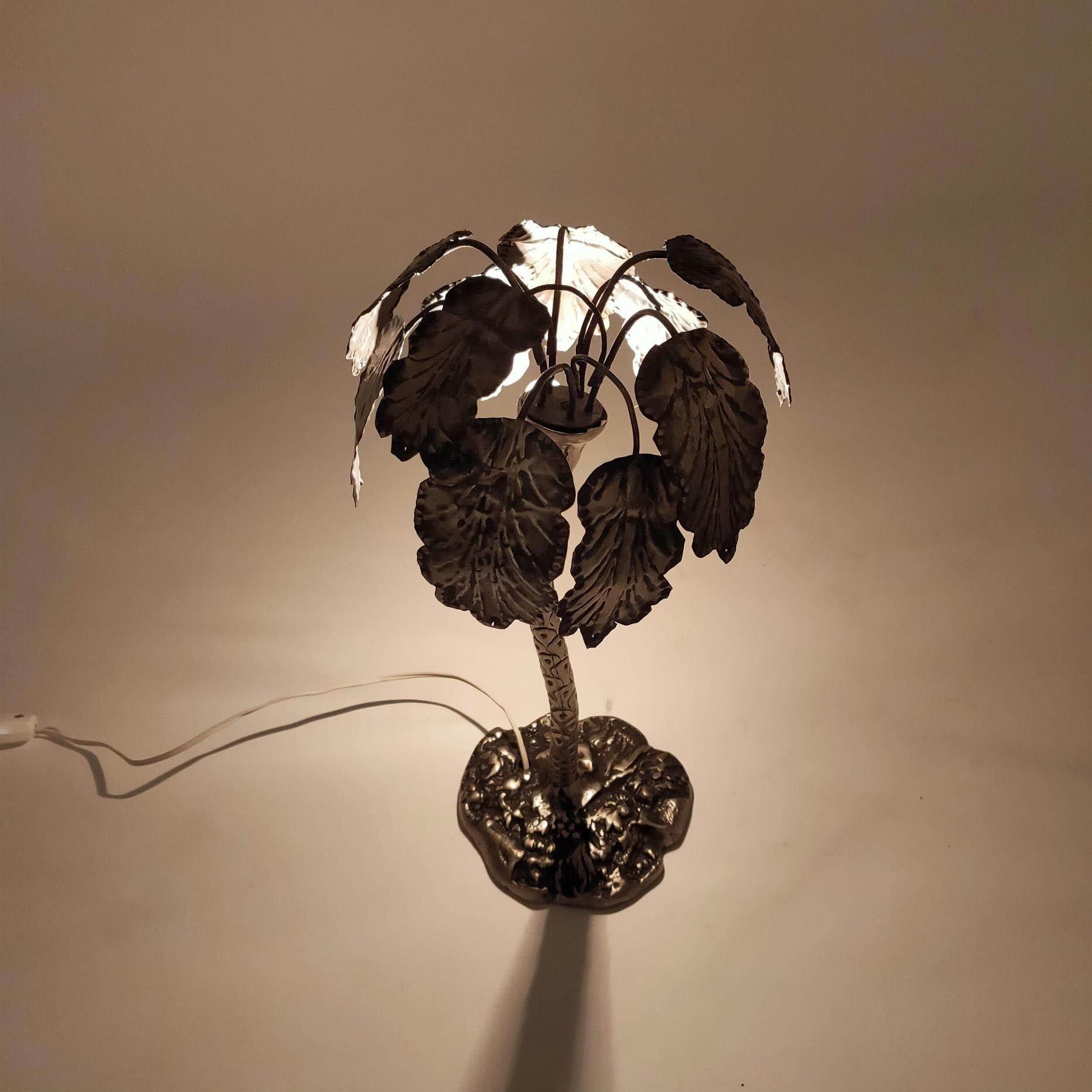 Hollywood Regency style palm-shaped table lamp by Maison Jansen, France, 1950s For Sale 2