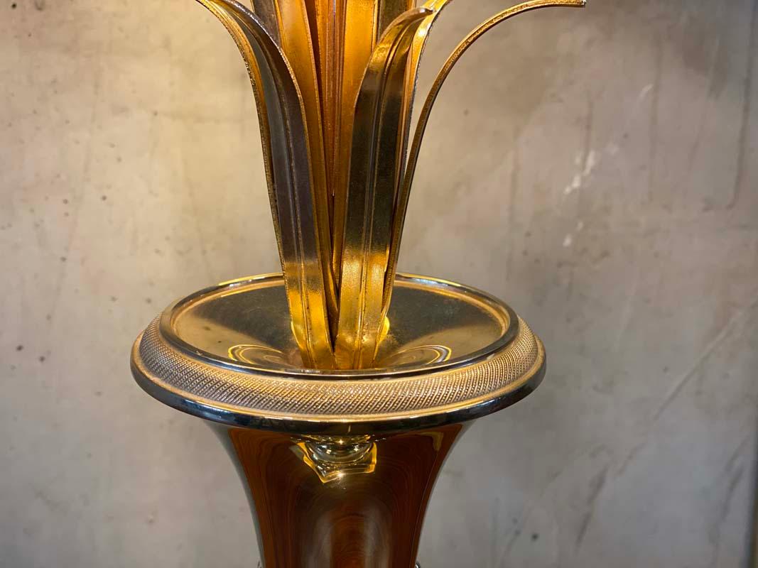 Metal Hollywood Regency Style Table Lamp, Maison Charles For Sale