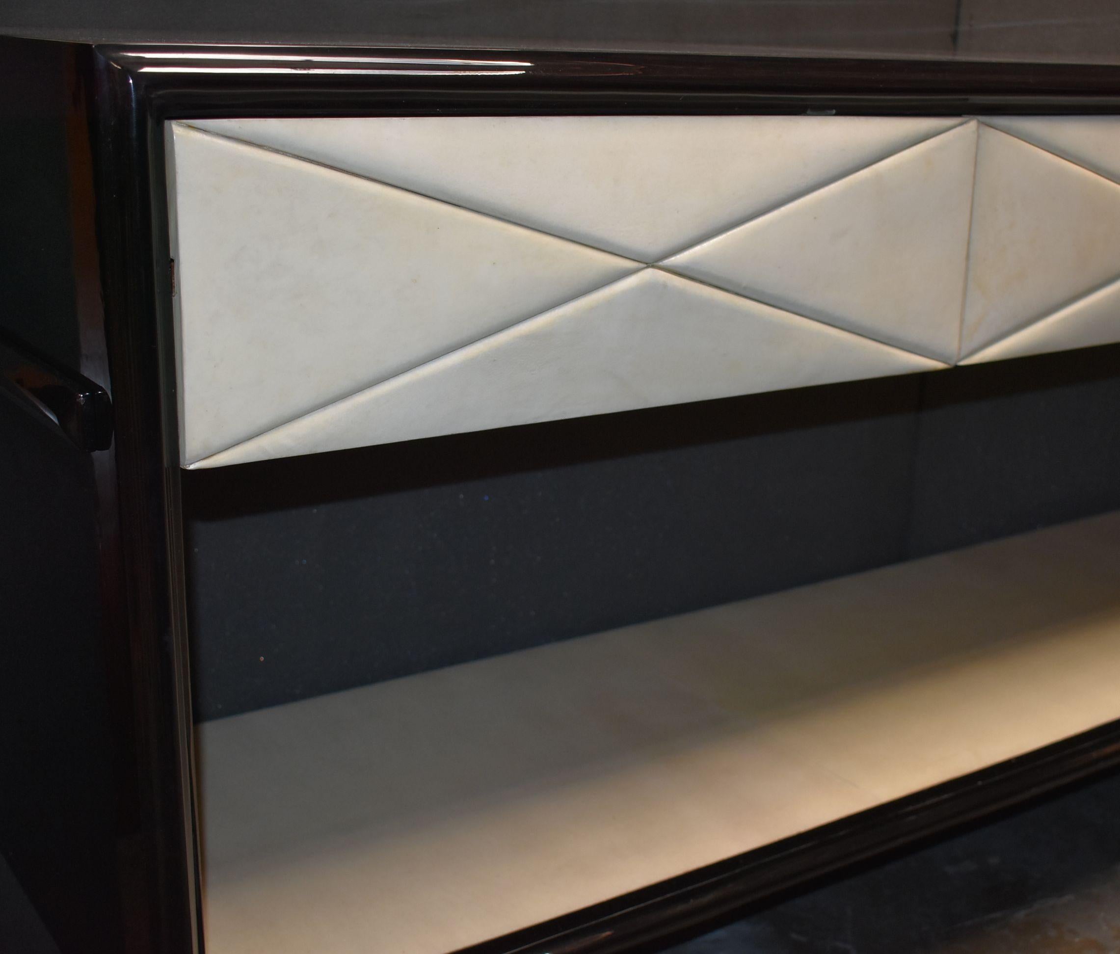 American Hollywood Regency Style Parchment Credenza For Sale