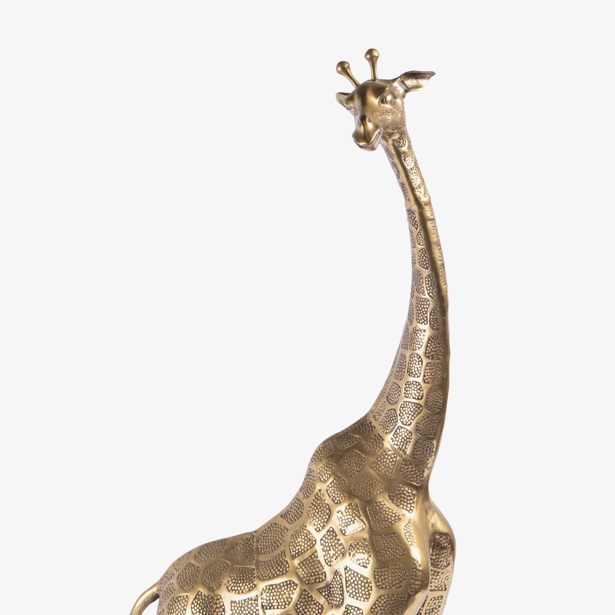 Sculture di giraffa in ottone lucido in stile Hollywood Regency, coppia in vendita 1