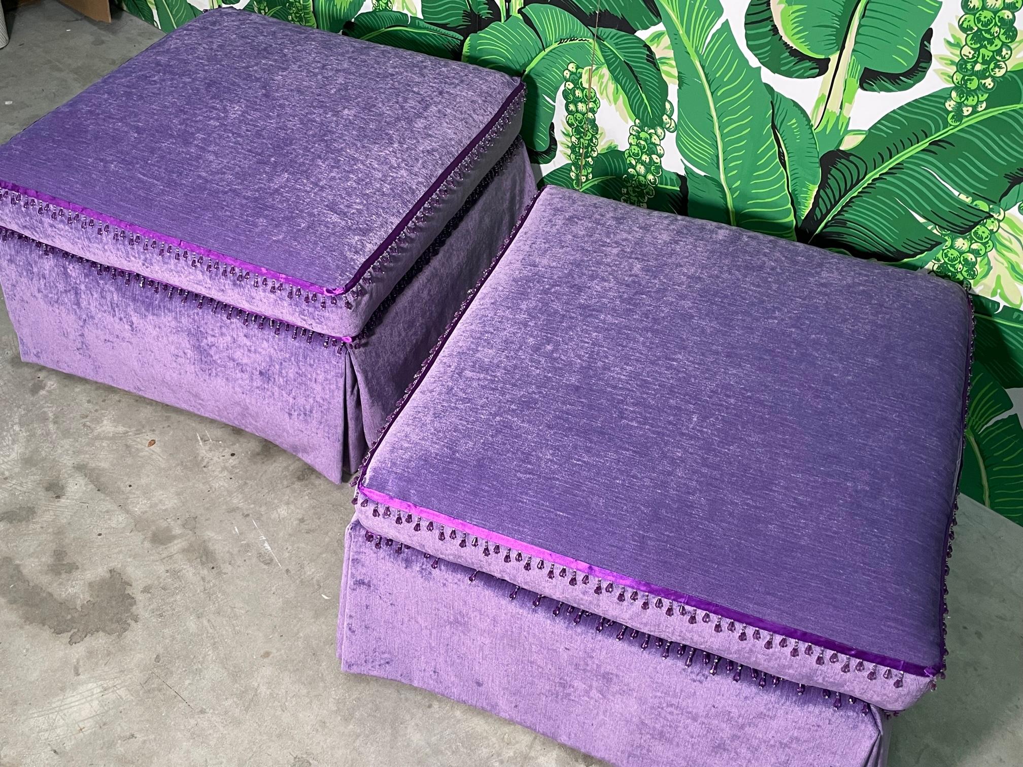 purple ottomans