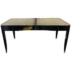 Hollywood Regency Style Ralph Lauren One Fifth Paris Ebony Chrome & Leather Desk