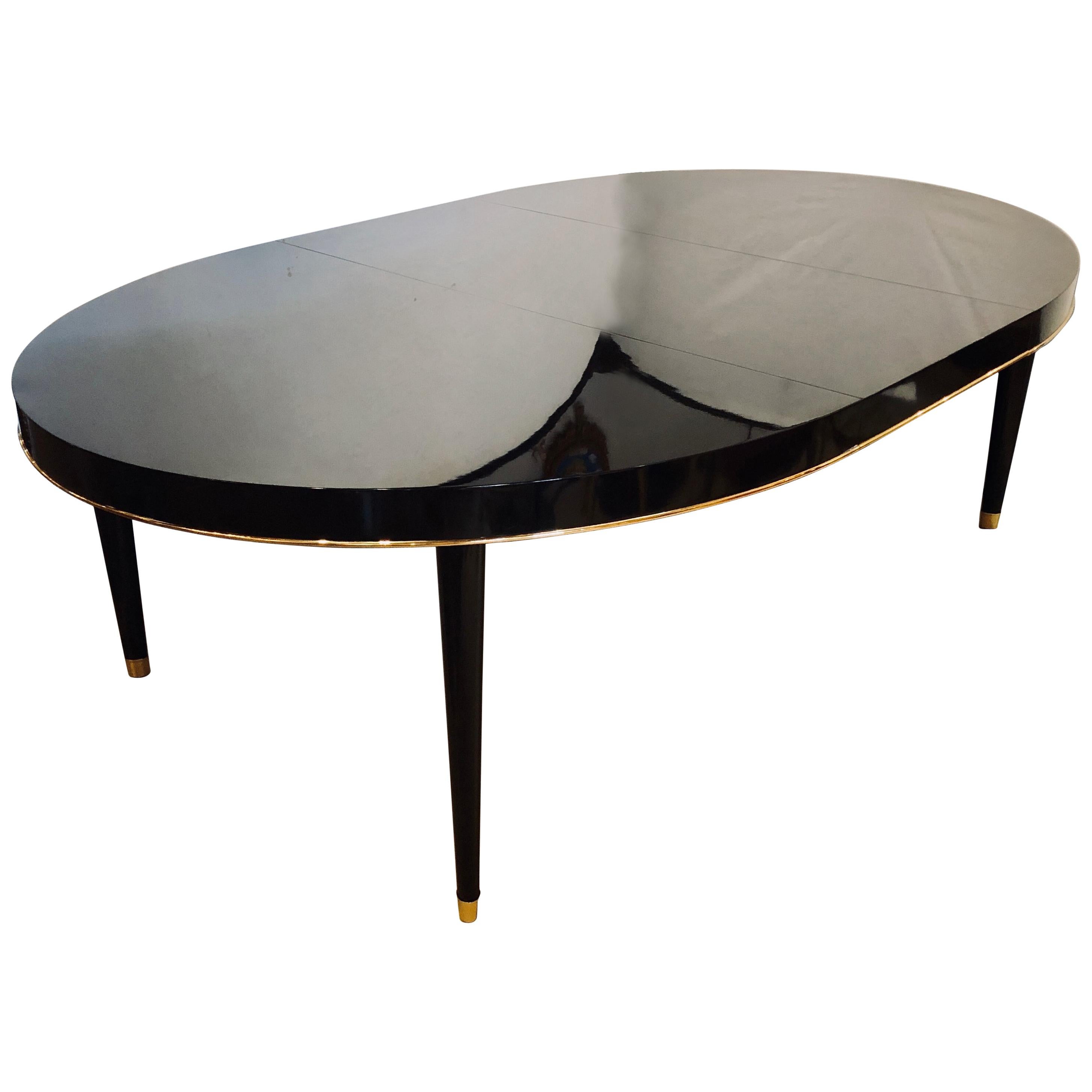Ebony Lacquered Hollywood Regency Style Ralph Lauren Paris 1 Fifth Dining Table