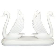 Hollywood Regency Style Sculptural Carved Wood Swan Console Table Base