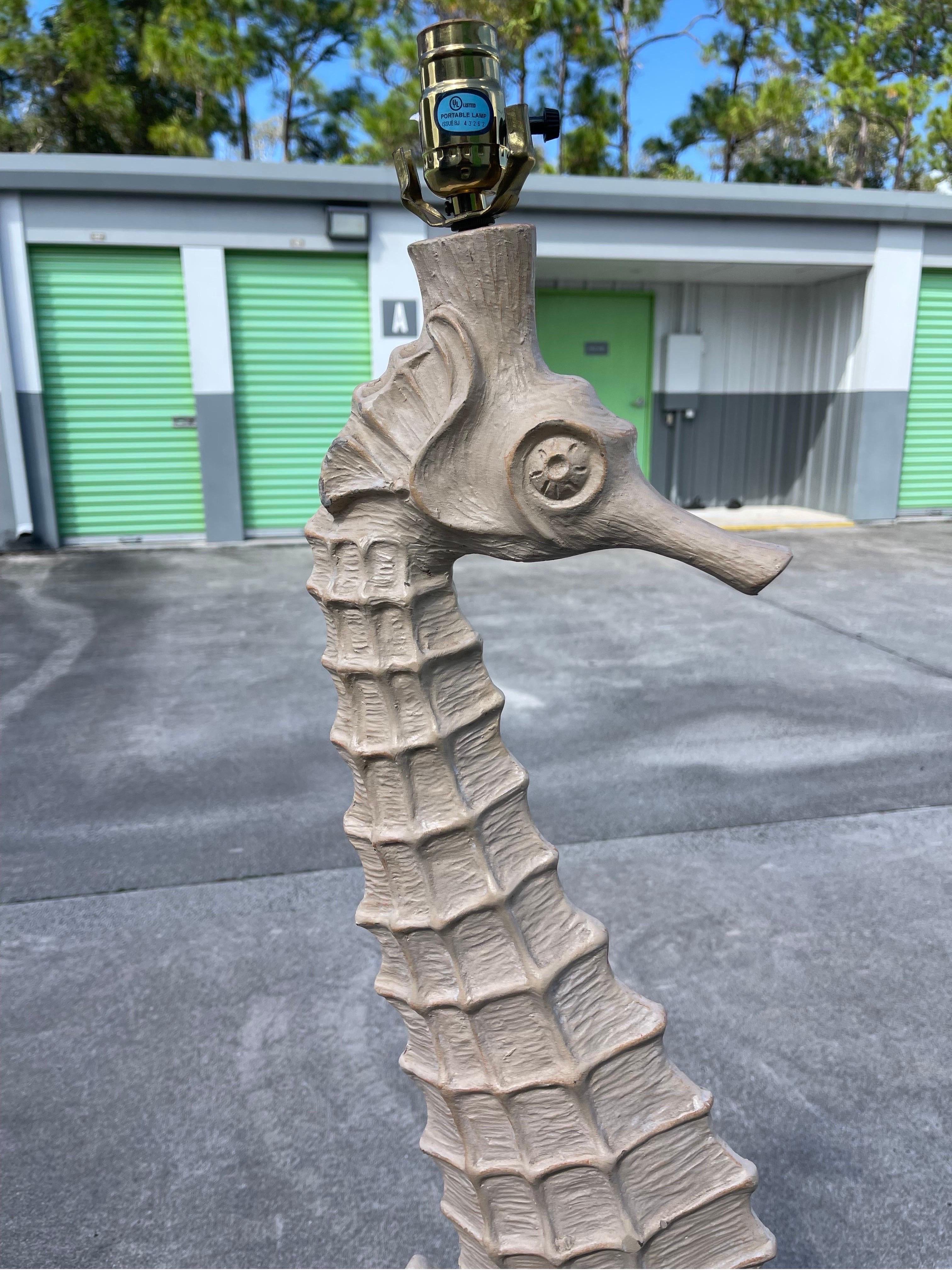 Hollywood Regency Style Seahorse Form Floor Lamp In Good Condition For Sale In Jensen Beach, FL